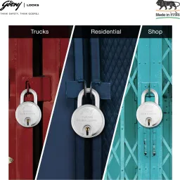 godrej locks Godrej Round Padlock 10 Levers with 3 Keys - Pack of 2 Padlock image 4