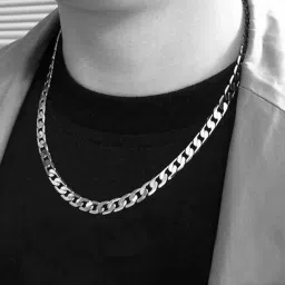 Stylish Silver Chain Interlink Stainless Steel chain for Men And Boys Silver Plated Silver Chain-image-74
