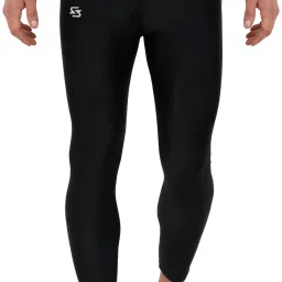 Solid, Color Block Men Black Tights-image-98