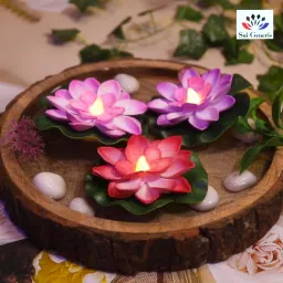 Floating Lotus LED Light Automatic Sensor Light For Festive Occasions-Pack of 3 Night Lamp-image-42
