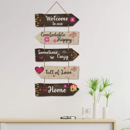 vibecrafts Decorative Multicolour Engineered Wood Wall Hanging Quotes-picture-32
