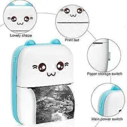 MVC ENTERPRISE Mini Bluetooth Thermal Printer, Portable Label Printer Ink-Free Printer Kids Prints Picture with 3 Roll of print paper of 57x25 mm image 4