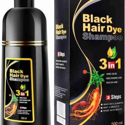 3 in 1 Herbal Hair Dye Black for Women & Men 100% Coverage Shampoo , Black-11