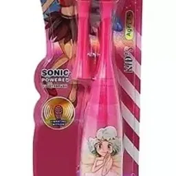 Battery Powered Electric Soft Bristles Toothbrush with Extra Brush - Pink Soft Toothbrush-image-7