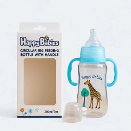 Happy Babies 280ml Baby Feeding Bottle with Handle & Soft Nipple - 280 ml-image-55