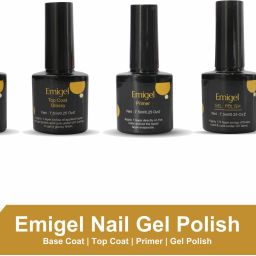 Combo Kit of UV Nail Primer, Top Coat Glossy, Base Coat and 2pc Gel Polish 7.5ml/each Code:E7-E8-32