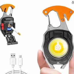 Multifunctional Keychain Flashlights, LED Rechargeable Flashlights with Lighter LED Front Light-11