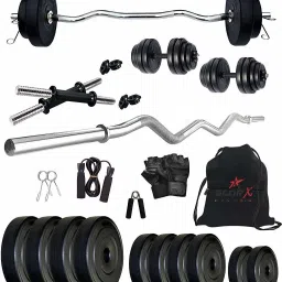 20 kg 20Kg PVC weight with 3ft Curl Rod and Acc Home Gym Combo Home Gym Combo-picture-15