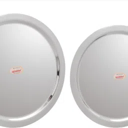 Stainless Steel Heavy Gauge Ciba/Lids/Tope Cover Set of 2 Pcs,(Dia-27.5Cm, 28.5Cm) ForExtra Large size Patila (approximate 4.5 or 5 Litre) 11 inch, 11.5 inch Lid Set-16