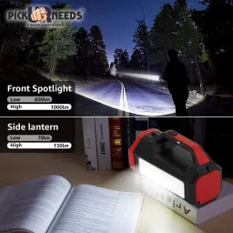 make ur wish Rechargeable Bright Led Torch Light Laser Long Range High Power Search Light Kisan Rechargable with 36 Led Side Emergency Lights 8 hrs Torch Emergency Light image 2