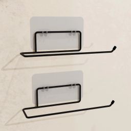 Multifunctional Wall-Mounted Tissue Paper, Toilet Paper Roll & Hand Towel Holder 9.8 inch 2 Bar Towel Rod-picture-9