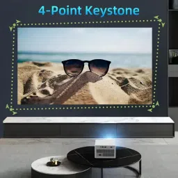 Omex 4K Decoding Android Wifi6 BT 5.1 Short Throw 6D Keystone Dolby Dual Wi-Fi (15 lm) Portable Projector image 4