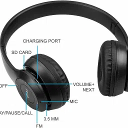 worricow Best New wireless bluetooth headphone with calling mic and 3d bass Bluetooth Headset image 3