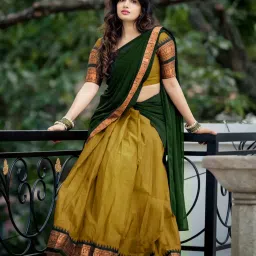 Solid Semi Stitched Lehenga Choli-image-9