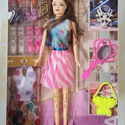 Fashion kids Sweet Happy Girl With Doll Dresses Set For Kids-image-12