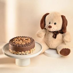 Nuts Loaded Choco Cake With Teddy Bear-13