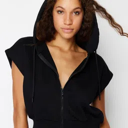 Trendyol Hooded Crop Bomber Jacket-24