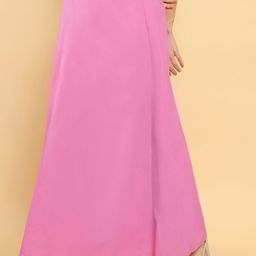 Soch Women Pink Solid Cotton Saree Shapewear-picture-13