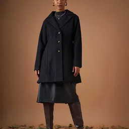 SASSAFRAS Notched Lapel Collar Single-Breasted Longline Overcoat-image-41