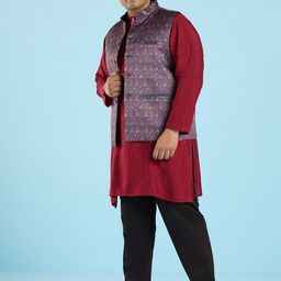 Big Hello - The Plus Life Printed Nehru Jacket image 5