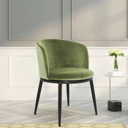 casacraft from pepperfry Rsaw Velvet Dining Chair in Green Colour-picture-40