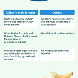 OZiva Men Protein & Herbs For Stamina, Muscle Building & Recovery- Chocolate - 500g image 5