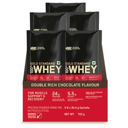 ON (Optimum Nutrition) Gold Standard 100% Whey Protein,  5 sachets/pack  Double Rich Chocolate -24