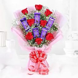 Red Roses Bouquet Dairy Milk Chocolates-image-82