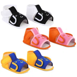 Smartots Infants Set of 3 Colourblocked Cotton Booties image 1