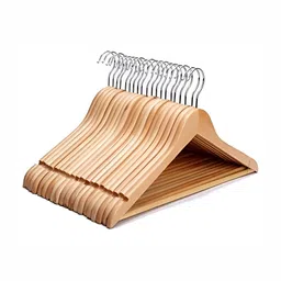 SINAL Beige 20 Pieces Wooden Clothes Hangers-16
