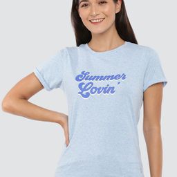 Dollar Missy Women Turquoise Blue Typography Printed Anti Odour Slim Fit T-shirt-image-70