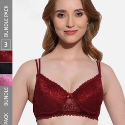 FIMS Pack of 3 Full Coverage Lightly Padded Bra With All Day Comfort-10