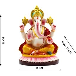 ESVAR STONECRAFT White Lord Ganesha Decorative Showpiece-image-65