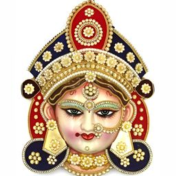 ESVAR STONECRAFT Cream Red Maa Durga Religious Showpiece-image-71