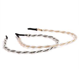 EL REGALO Women Set of 2 Cream-Coloured & White Beaded Hairband-2