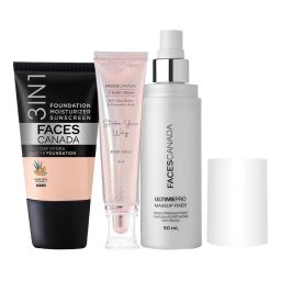 Faces Canada GlowLock Trio Hydra Mini Foundation Rose Ivory + Makeup Fixer + Strobe Rose Gold-picture-12