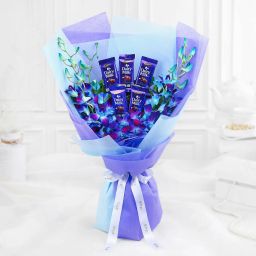 Bloomy Orchids and Choco Cake Combo image 3