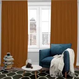 parda online Butter Gold Polyster Solid 5ft Blackout Rod Pocket Window/Door (1 Pc)-picture-5