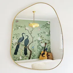THE HANDMADE FLAIR Gold-Toned Irregular Home Decor Mirror-46