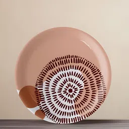 nestroots Peach-Colored Printed Round Shaped Ceramic Wall Decor Plate-image-94