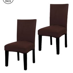 HOUSE OF QUIRK Set of 2 Brown Solid Chair Covers-19