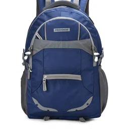 Provogue Unisex Navy Blue & Grey Brand Logo Backpack with Reflective Strip & Rain Cover-26