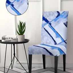 Aura Blue & White 4Pcs  Printed Chair Covers-image-43