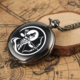Tiny Tim Royal Black Gandhi Style Premium Gift Hindu Theme Shree Ram Engraved Car Bike Home Key Chain & Key Ring Best Gift for Men & Women Special Occasions Bronze Metal Pocket Watch Chain-image-8