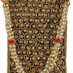 Women Gold, Black Cosmetic Bag-image-97