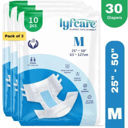 Classic Tape Style | Unisex | Medium | Waist Size (25-50 Inch) | Pack of 3 | Adult Diapers - M-image-37
