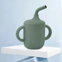 Baby Sipper Cup with Soft Silicone Straw & Lid, Anti-Spill Drinking Training-25