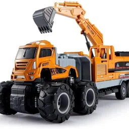 Metal Head Excavator Toy Bulldozer Long Crane Truck Friction Powered-16