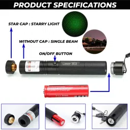 MOOZMOB Green Laser Pointer 1000nm Long Range Pointer Presentation Laser Light image 3