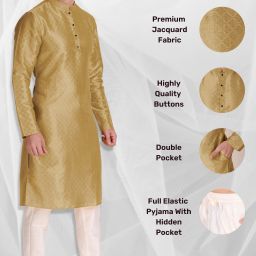 Men Art Silk Kurta Pyjama Set-image-10
